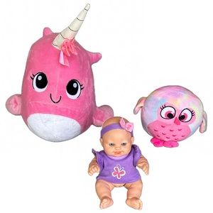 Toddler / kids toys doll, owl and Narwhal